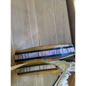 Art Glass Infused Long Tray Black And Gold